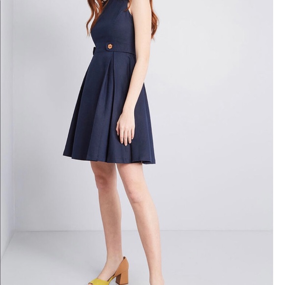 🆕ModCloth Something Sixties Cotton-Linen Dress - Picture 3 of 7